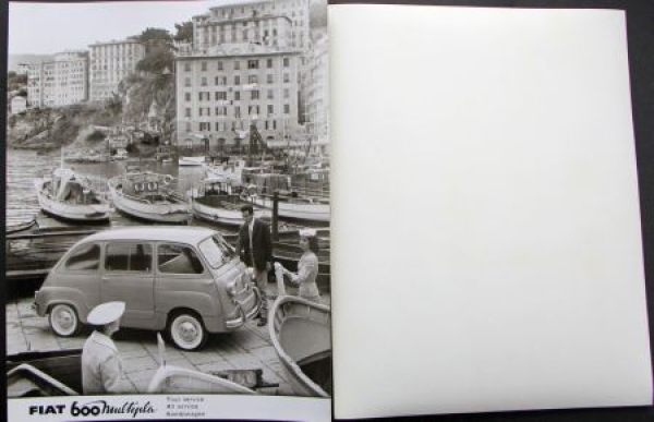 Fiat 1100 TV + 600 Multipla 1957 two Factoryphotos (6766)